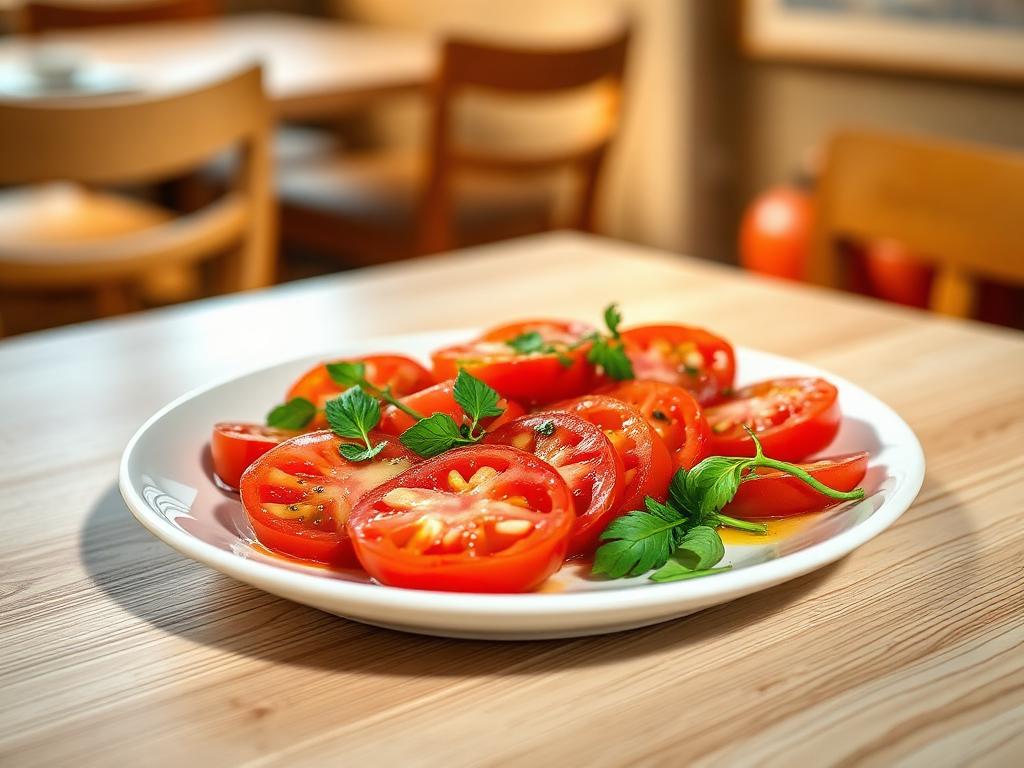 Ensalada de tomate con ajo