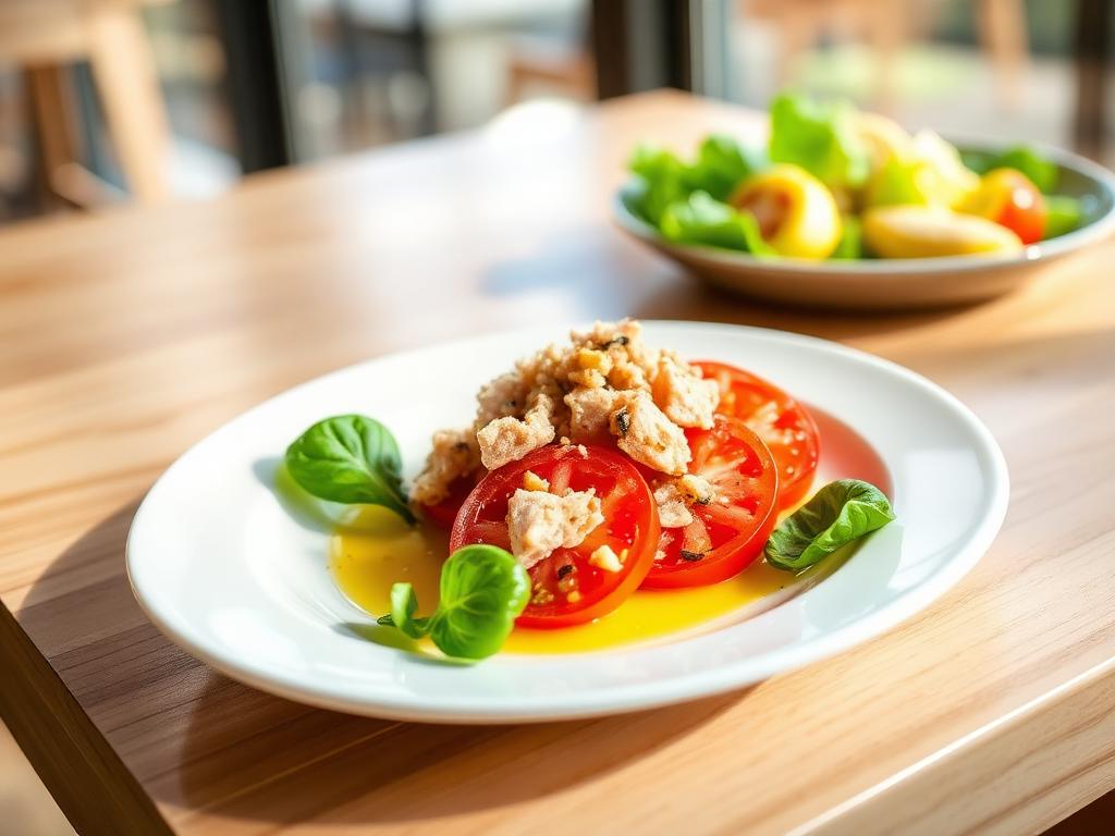Ensalada de tomate con atún