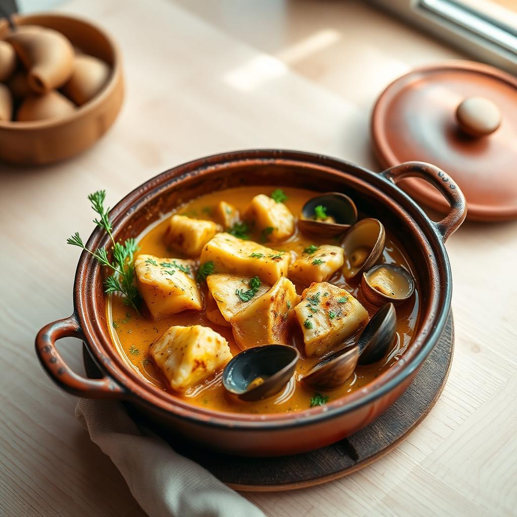 Cazuela de rape a la marinera