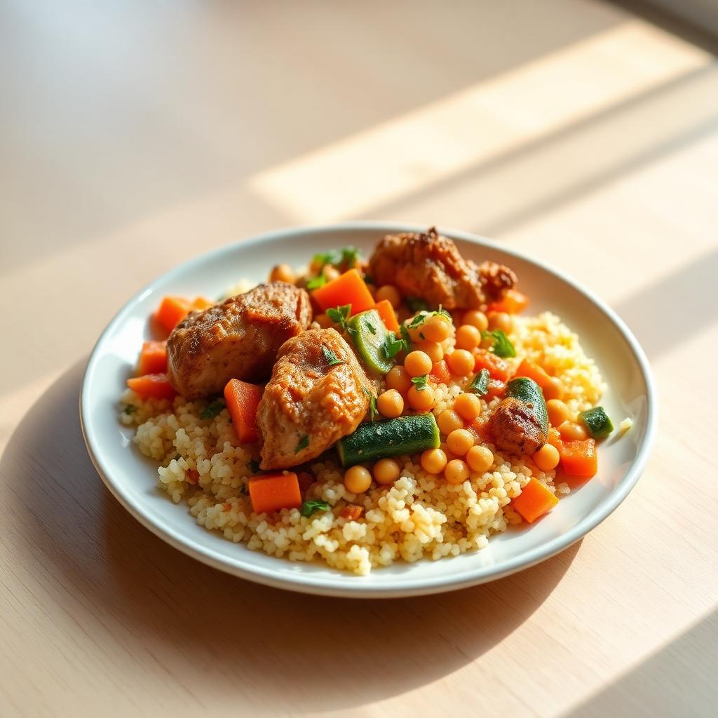 Cuscús de pollo con verduras