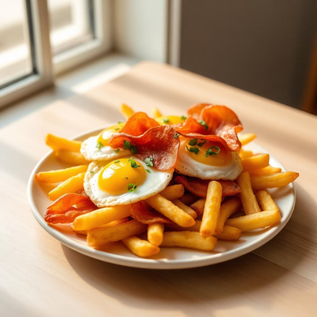 Patatas, huevos y jamón